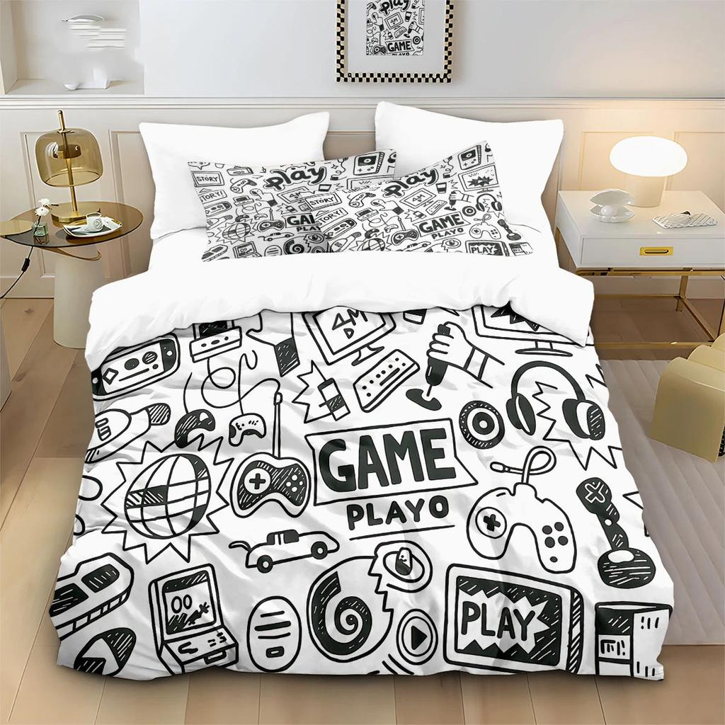 Gaming Duvet Cover Set Gamer Bedding Sets For Boys Video Games Comforter Cover Custom Designs Bed Set With Pillowcase