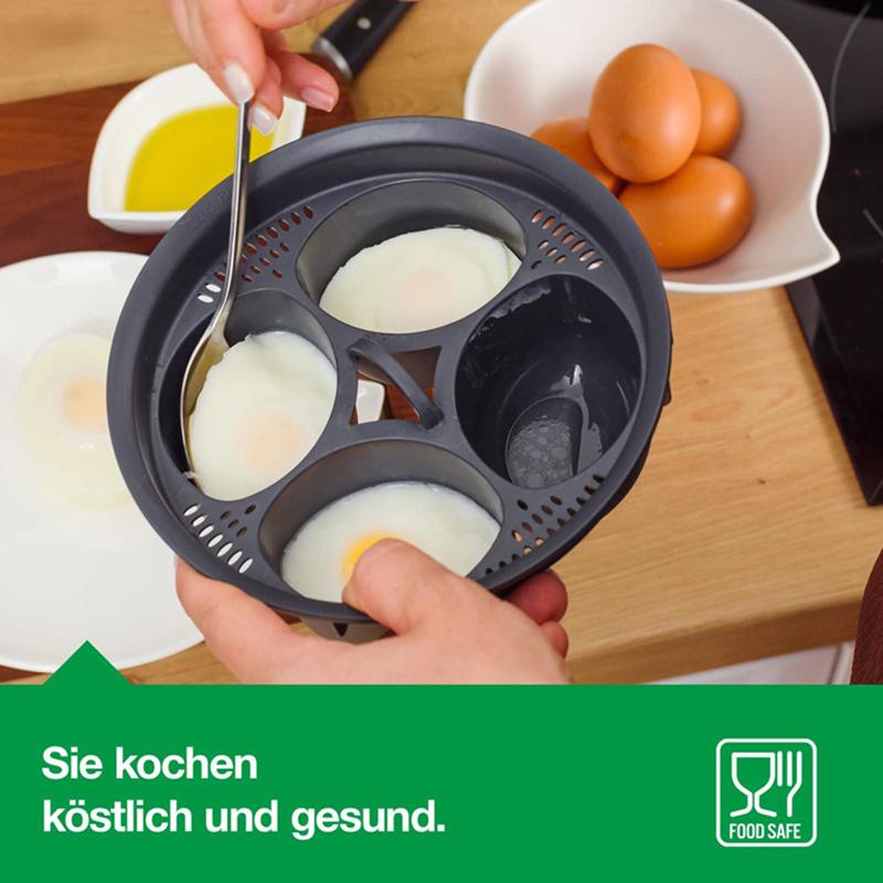 Food Grade 4-Hole Silicone Egg Steamer Heat-Resistant Egg Boiler For Kitchen Cooking