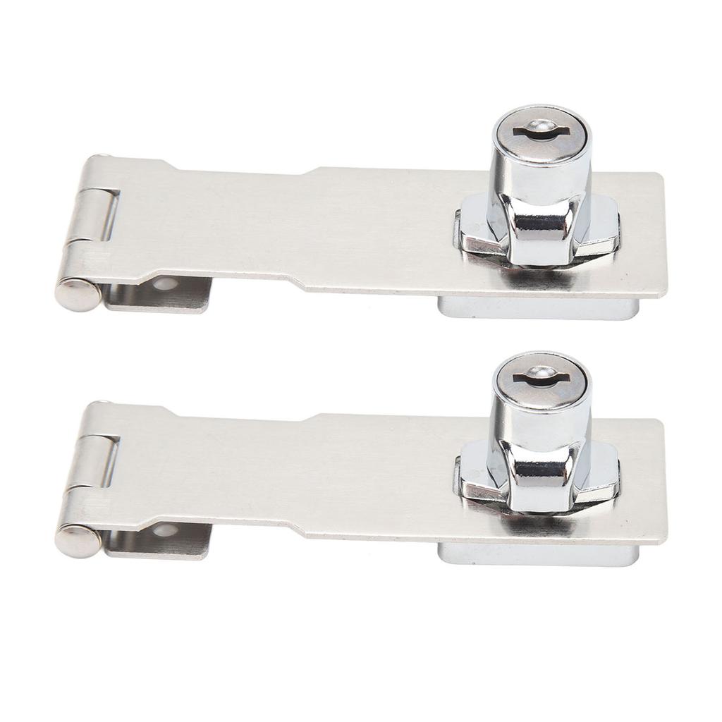 2PCS Keyed Hasp Locks 201 Stainless Steel Zinc Alloy Twist Knob Catch Latch Safety Lock for Cabinets Doors Silver