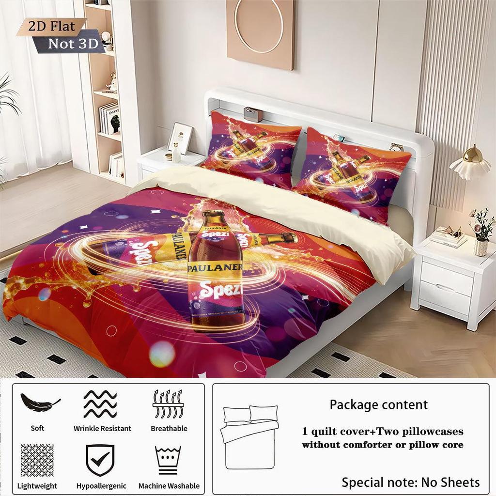 Paulaner Spezi Vintage Color Block 3-Piece Bedding Set (Duvet Cover & Pillowcase)