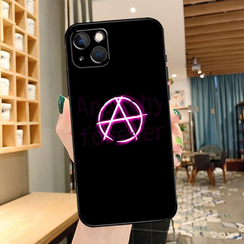Anarchy Symbol A Phone Case For iPhone 11 12 13 14 15 16 Pro MAX 12 13 Mini X XR XS Max Plus Cover Coque iPhone 13Pro MAX