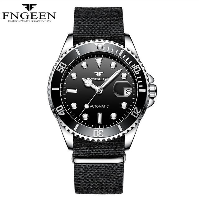 FNGEEN 9001 Luxury Brand Men's Watch Steel Tourbillon Frame Mechanical Watch Luminous Automatic Date Diamond Watch