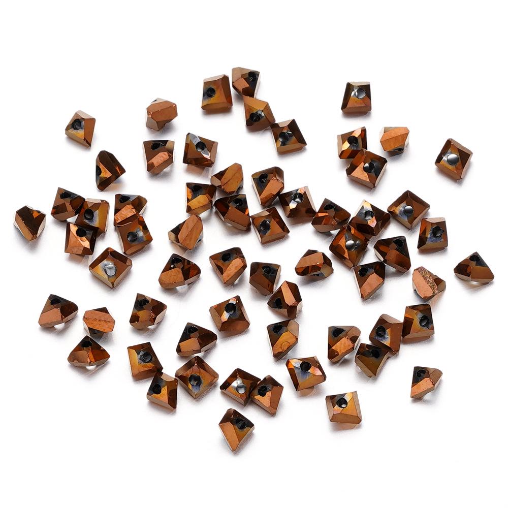 Electroplated Glass Crystal Triangle Beads 4mm/6mm for DIY Earrings & Bracelet Accessories.