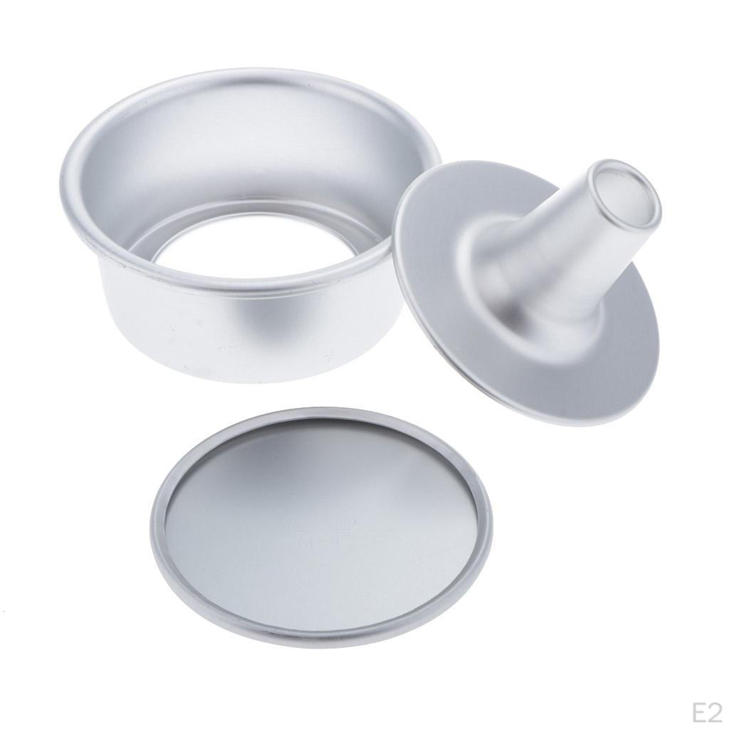 1 Set Aluminum Alloy Food Cake Pan, Removable Loose Bottom Non-Stick Chiffon Bakeware for Oven