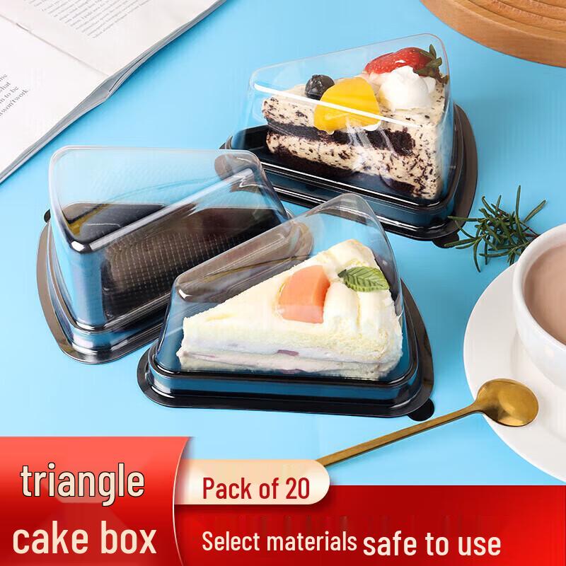 Baijie 8-inch Triangular Disposable Cake Boxes, 20-Pack