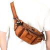 Vera Pelle Borsa da Petto da Uomo Retro Marsupio Monospalla a Tracolla Marsupio da Uomo in Pelle Bovina