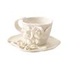 3D Florale Keramik Kaffeetasse & Untertasse Premium Handgefertigt Dessertschale Set