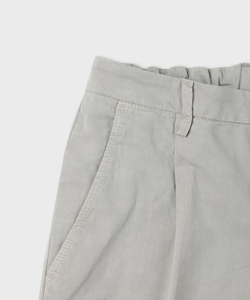 PANICALE Linen Blend Elastic Waist Pants [Gray]