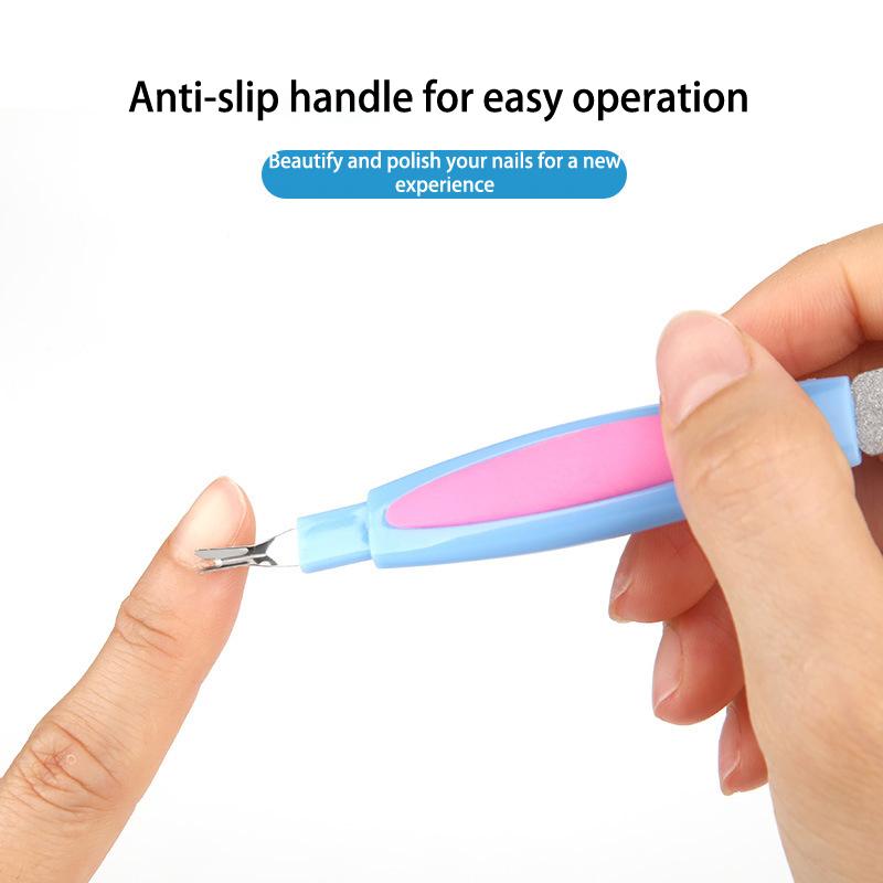 2In1 Dead Skin Remover Fingernail File Nail Art Fork Cuticle Remover Nipper Pusher Trimmer Metal Pedicure Nails Care Nail Tools