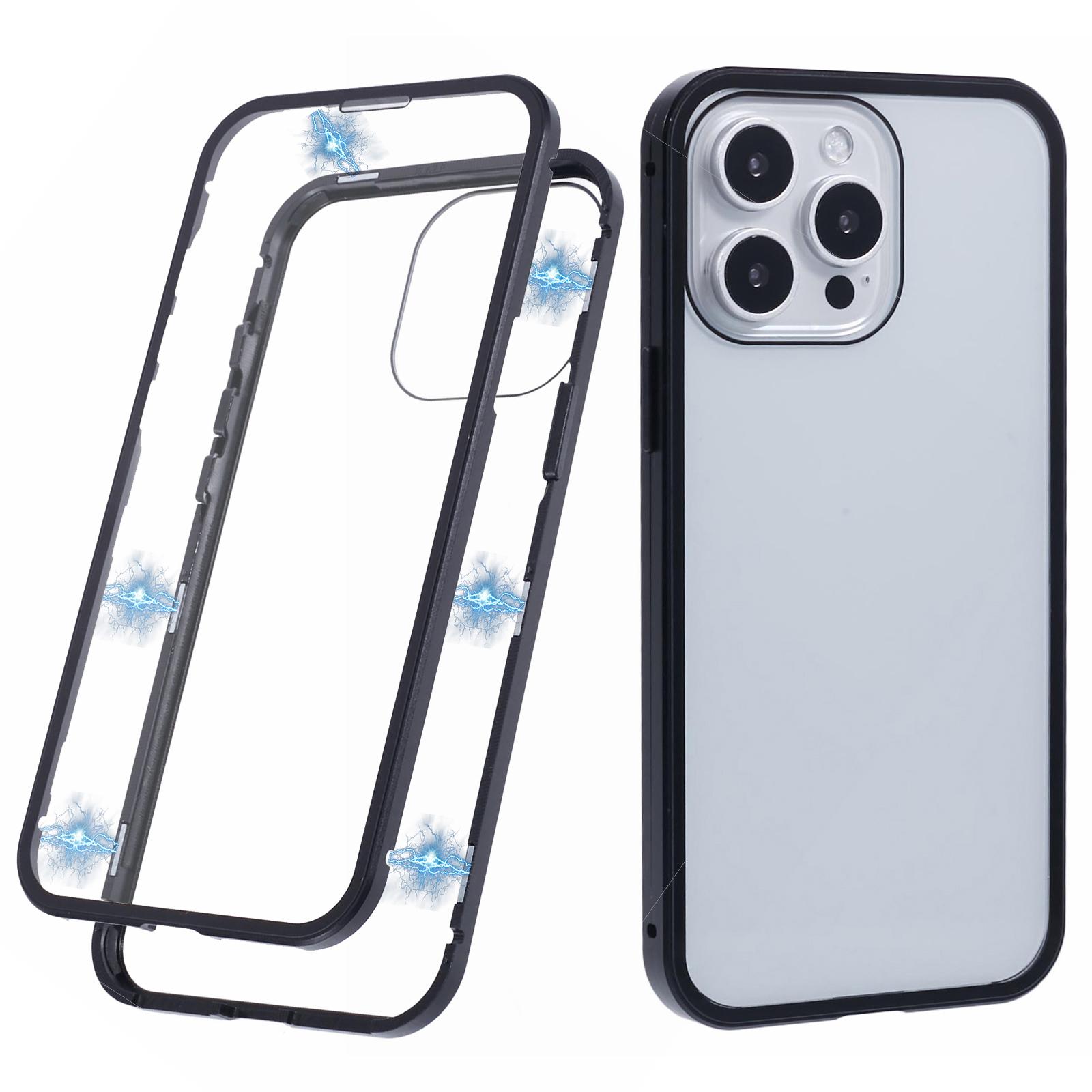 

Для iPhone 16 Pro Чехол Магнитная Полная Защита Прозрачный Чехол для Телефона Black