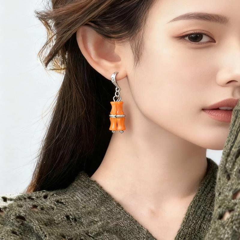 Tassel Bamboo Shell Earrings - Elegant European & American Style