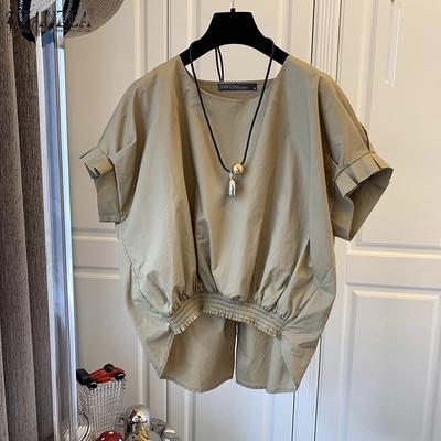 Women Casual O-neck Summer Short Sleeve Blouse