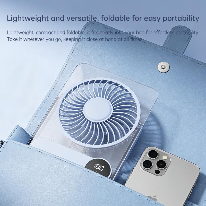 Portable USB Rechargeable Folding Fan - Compact Electric Fan for Home and Outdoor Use