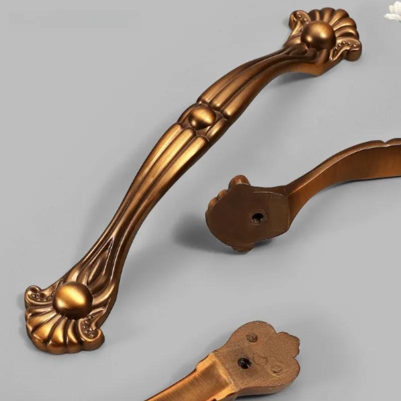 Vintage Gelbbronze Griffe | Retro Schubladengriffe & Schrankknöpfe | Massiv Messing Möbelgriffe für Türen, Küche & Schlafzimmer