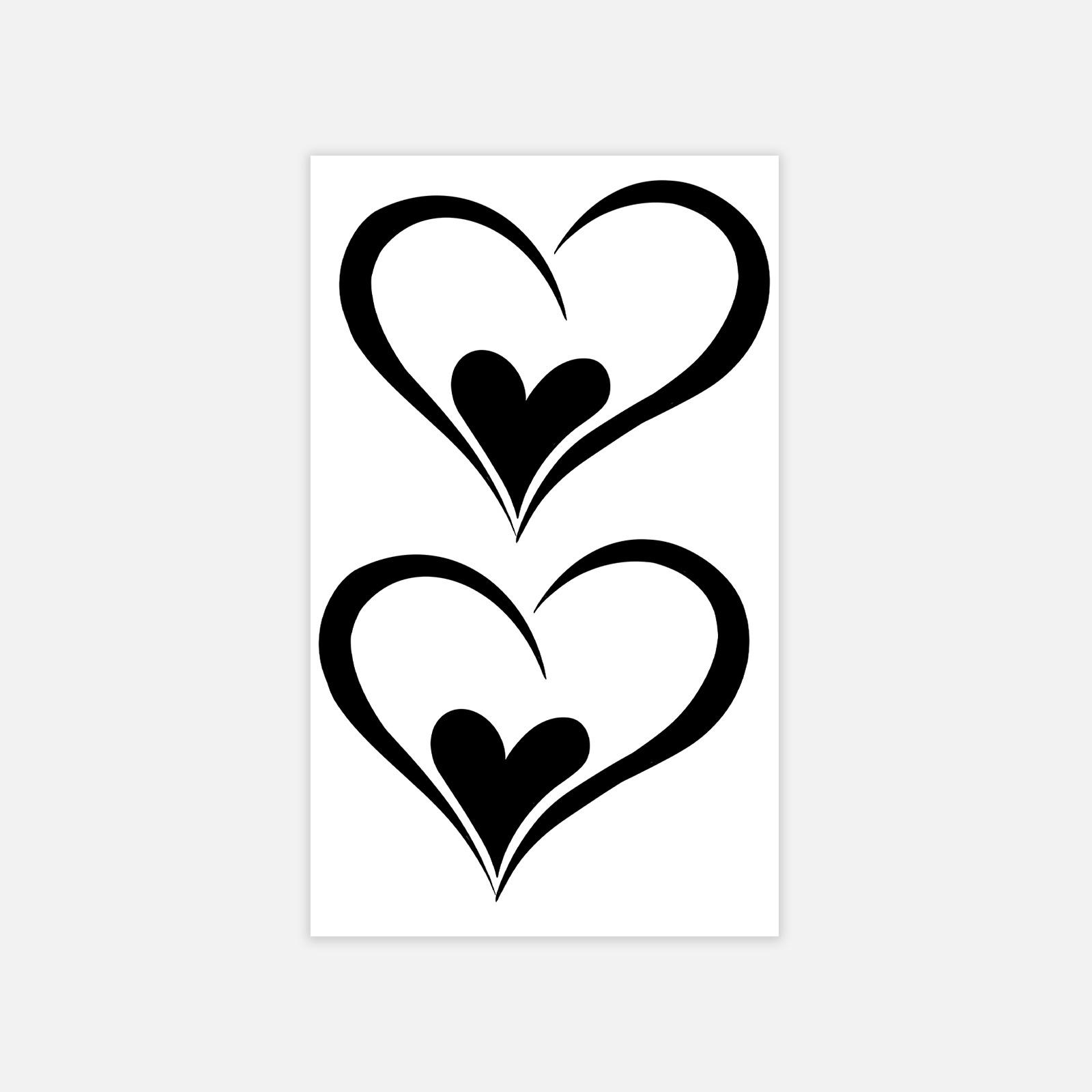 Couple Love Tattoo Sticker Cute Simple Waterproof Lasting Tattoo Sticker 6*10