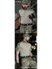 Hanye Men's Summer Camouflage Short Sleeve Frog Suit Training Set - Breathable T-shirt & Short Top