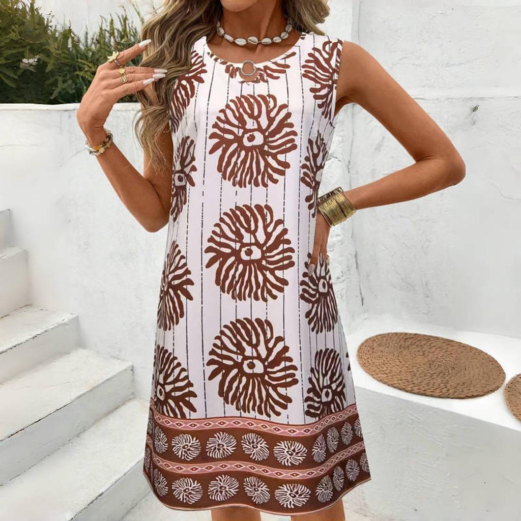 Women's Casual Sleeveless Sundress Plain Long Summer Beach Maxi Dress