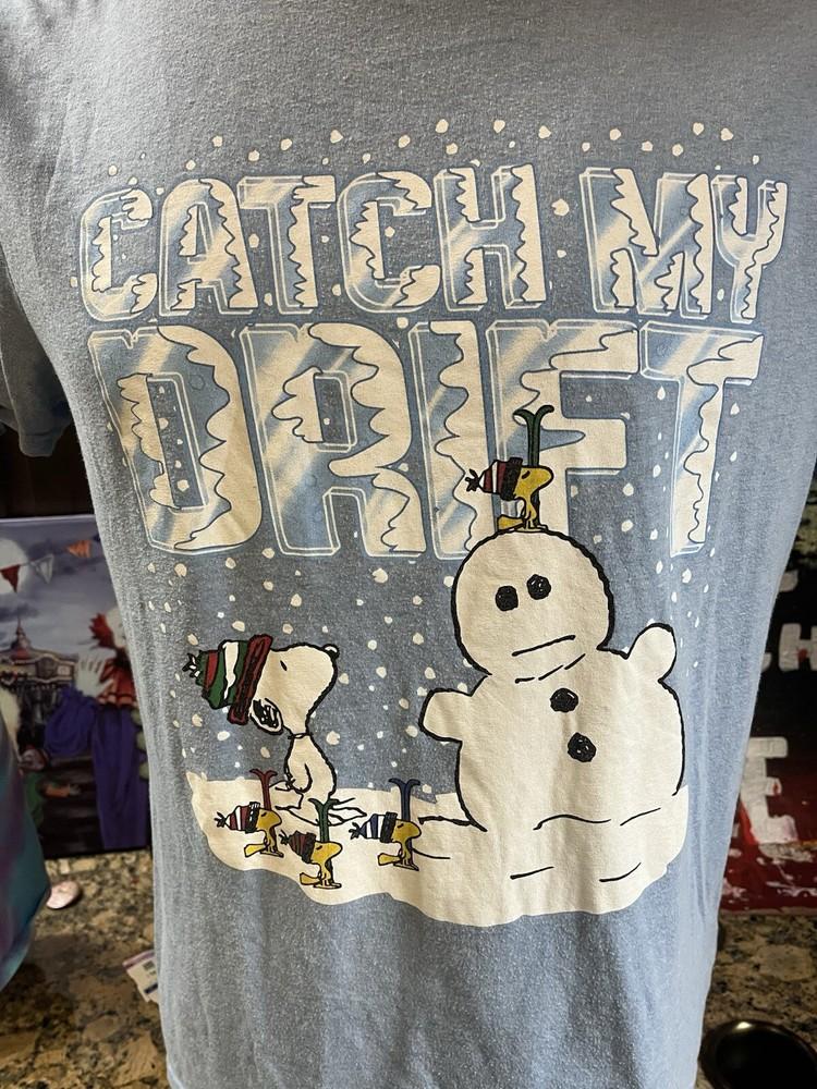 Peanuts Поймай мою волну Снупи и Вудсток Графическая футболка Размер XL Праздничная лыжная Унисекс футболка L