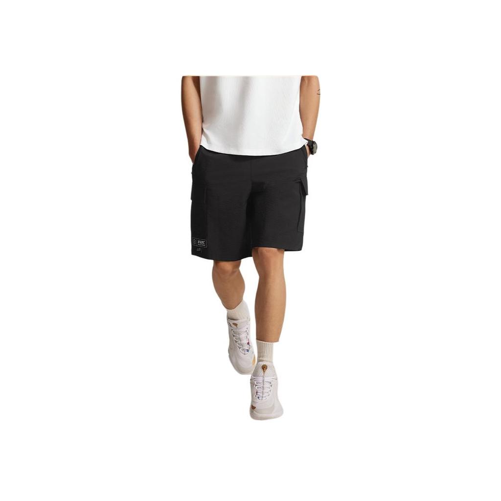 Li Ning Basketball Series Solid Color Versatile Comfortable Simple Sports Shorts Men Shorts Geological-Gray AKSV019-3
