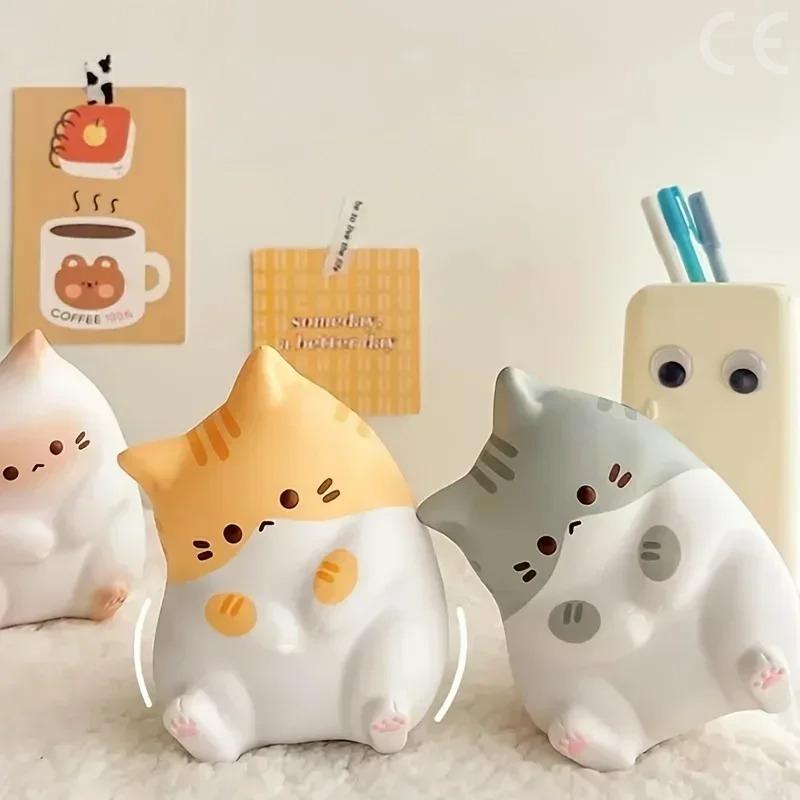 Adorable Cartoon Cat Squeeze Toys for Kids Adult Soft Pinch PU Slow Rebound Balls Pop Fidget Toys Halloween Christmas Gifts