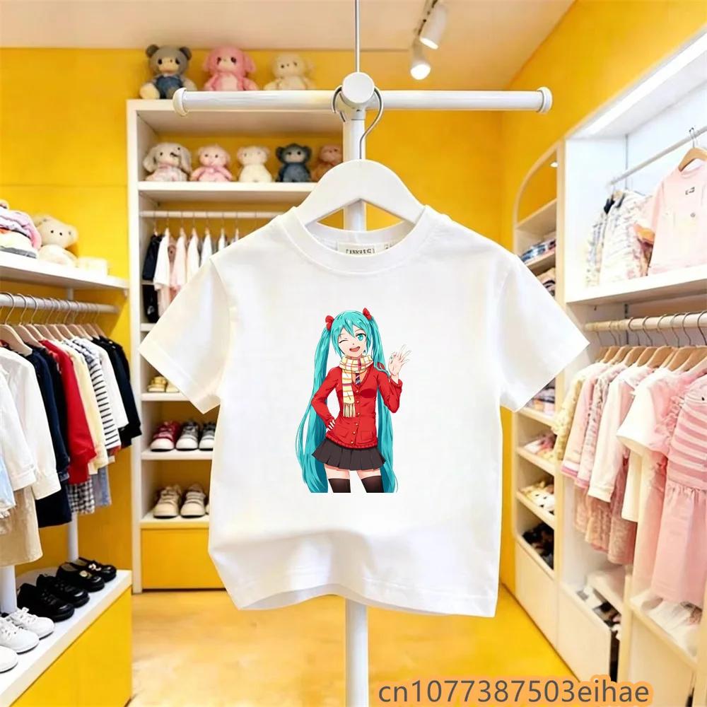 Hatsune Miku Anime Future Peripheral Collaboration Pure Cotton COS Anime Cartoon Printed Boys and Girls New Casual Tshirt