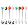 Quality Kitchen Tool Dessert Ice Cream Sugar Cake Stirring Spoon Fruit Fork Teaspoon Coffee Spoon