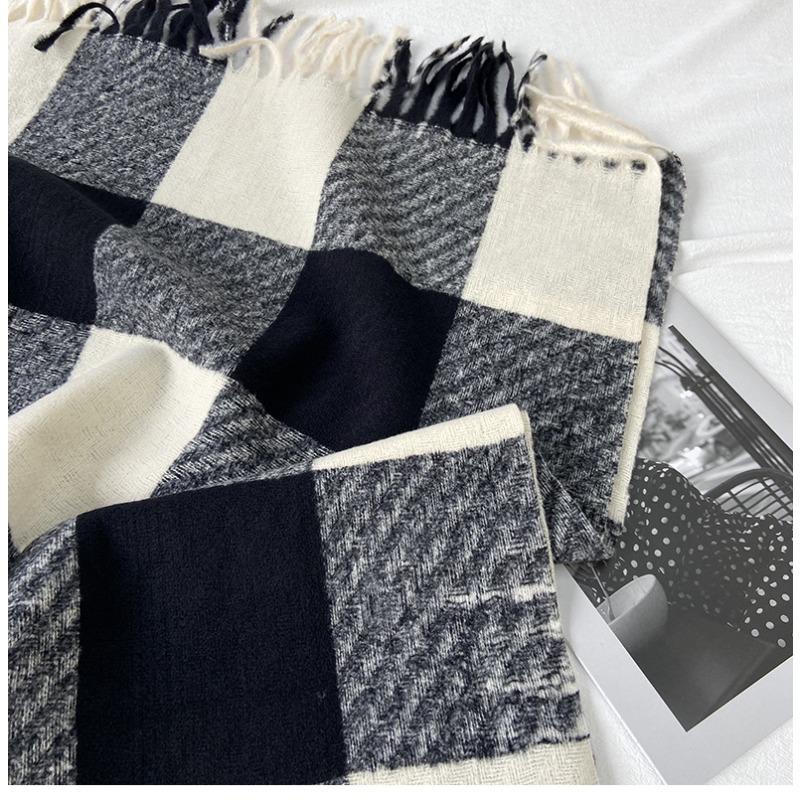 Ullrutete skjerf for kvinners vintervarme, allsidig sjal, bursdagsgave, julegave, ren ullskjerf