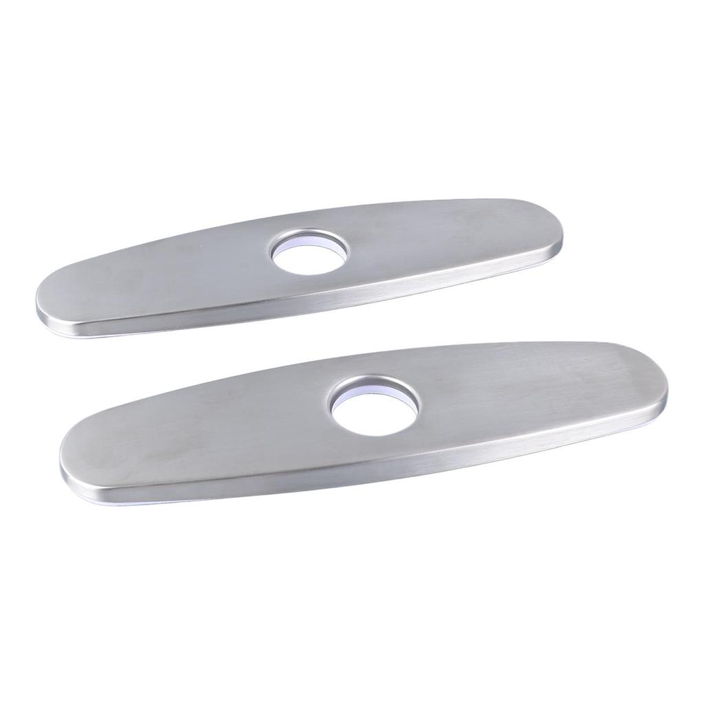 2PCS Hole Cover Deck Plate Pull Down Faucet Plate Stainless Steel Easy Maintenance Anti Leakage for Kitchen Sink
