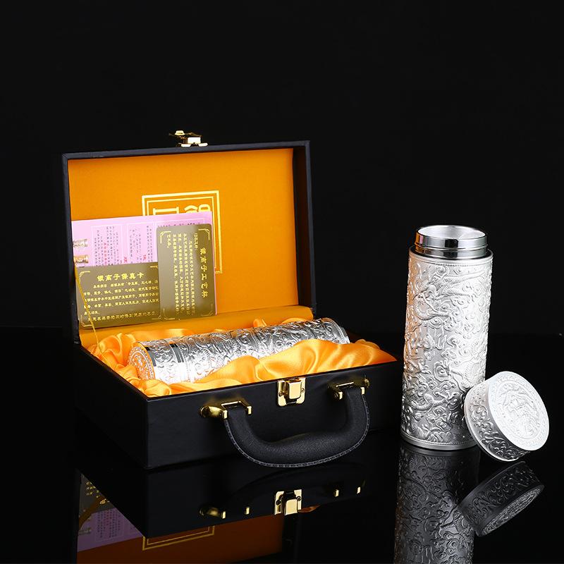 

Jiulong Silver Cup, Health Preservation, 999 Foot Silver Inner Container, Relief, Silver Cup, Insulated Cup, Tourist Souvenir, Gift