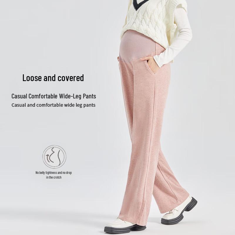 Women s Autumn/Winter Thick Loose Wide-Leg Maternity Pants