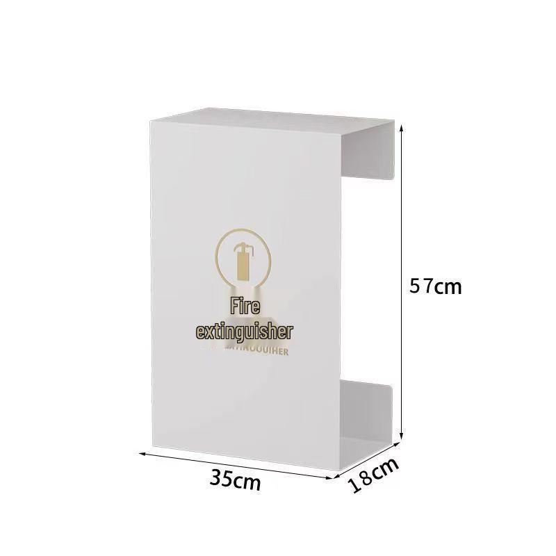 Stojan na hasicí přístroj s úložným prostorem a bezpečnostním krytem pro práškové hasicí přístroje