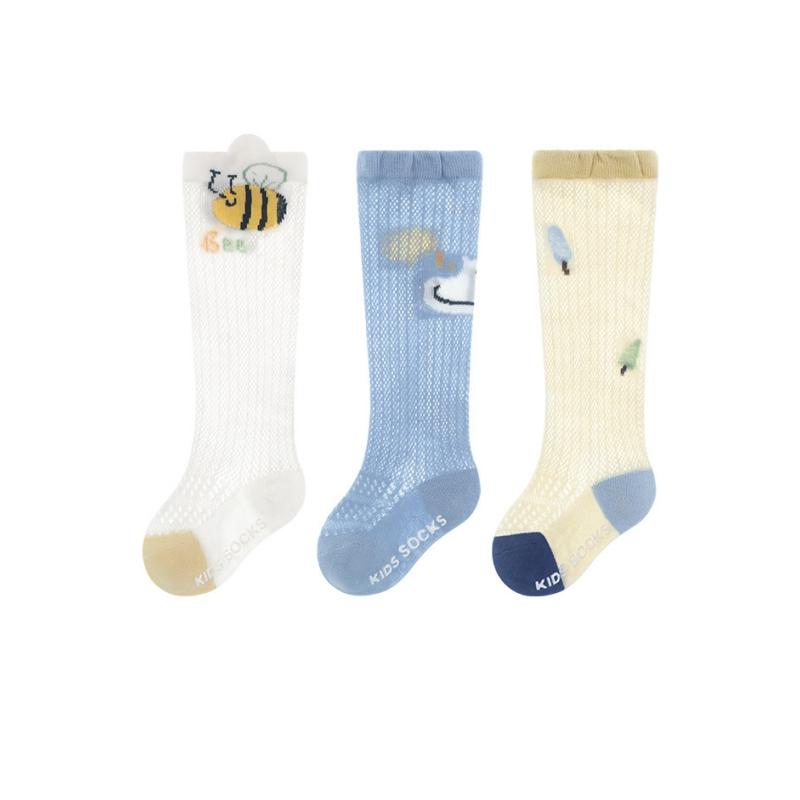3Pairs/set Mesh Socks For Babies Casual Children's Cotton Loose Over Knee High Socks Non-slip Summer Cartoon Print Sock