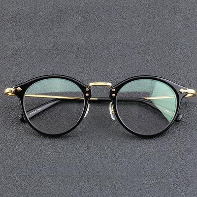 Japanisches Markendesign Oval Runde Acetat Titan Brillenrahmen Mode Vintage Herren Damen Ultraleichte Brillen 805 Brille