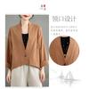 Damen S Locker Kurz Baumwoll-Leinen-Mischung Strickjacke Hemd