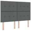 LED Box Spring Bed with Mattress Dark Gray 140 x 190 cm Fabric