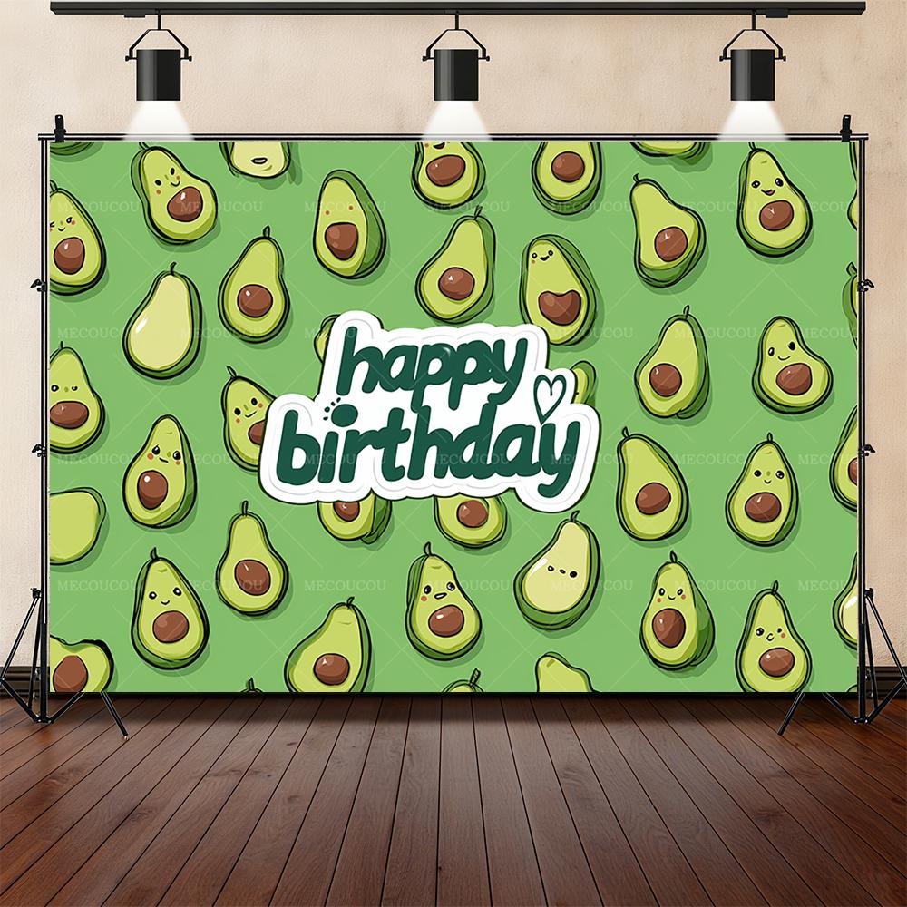 Fruit green avocado theme background children's birthday party decoration baby shower arrangement background studio photography