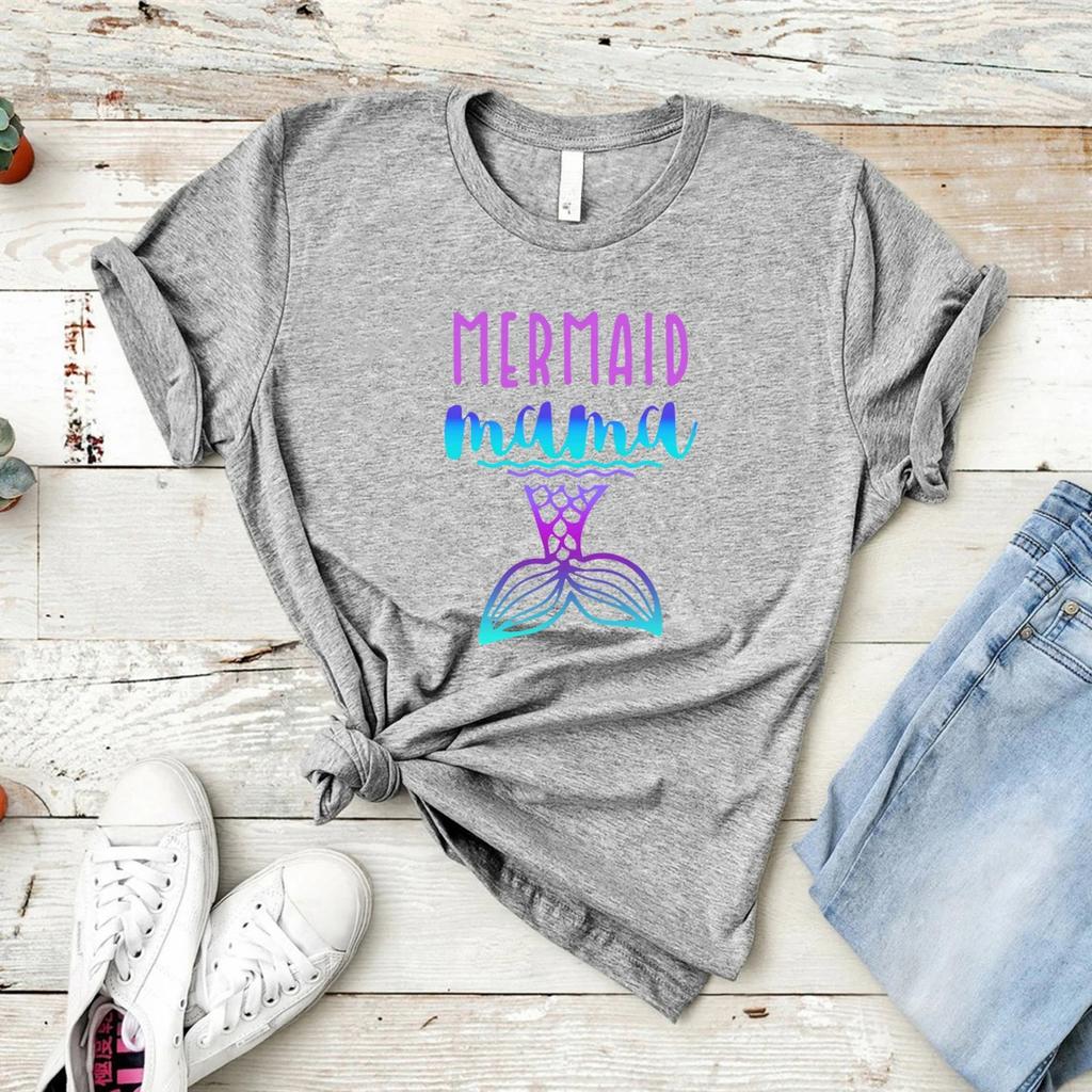 Mermaid Mama T Shirt Mermaid Mom Shirt Mermaid Birthday Party Shirts Mothers Day Gift Tees Woman Tshirts Graphic T Shirts Female
