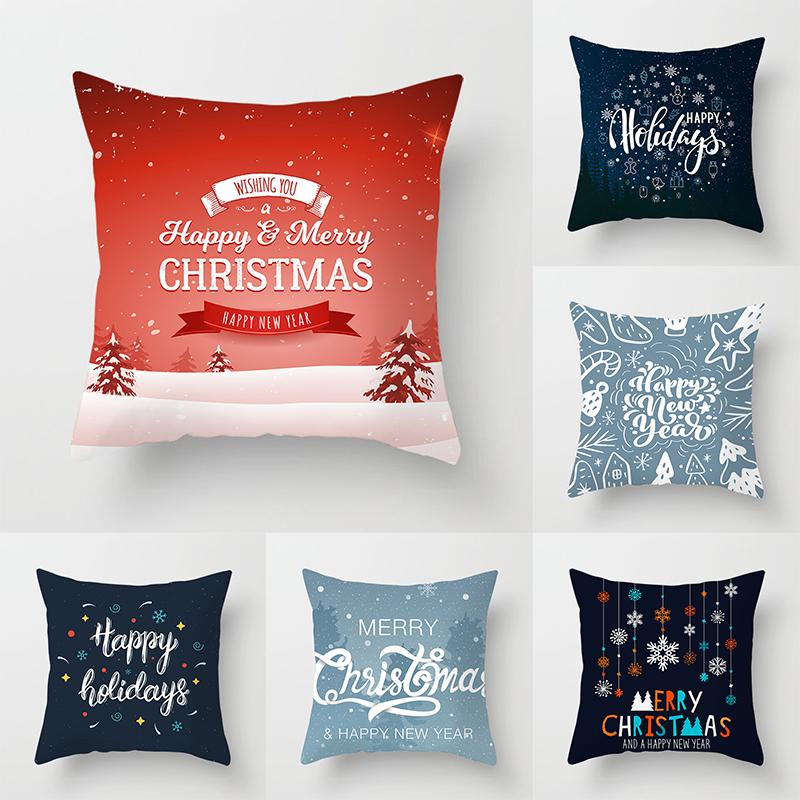 

Christmas Throw Pillow Set Christmas Print Sofa Gift Home Decor Pillowcase Christmas Gift Pillowcase