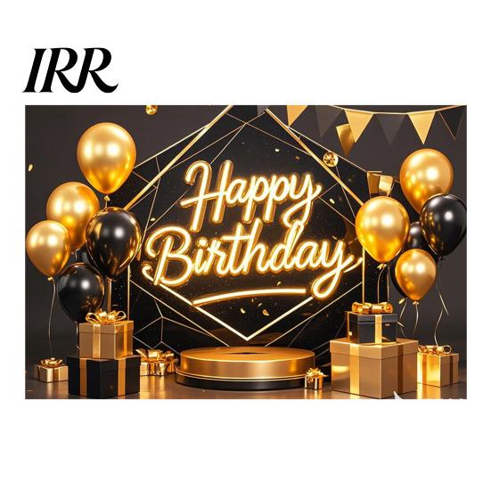 Double-sided Printed Banner Happy Birthday Backdrop, Party Photo Background Cloth for Celebration, Decorative Bunting Flag Decor Kids Women, Supplies