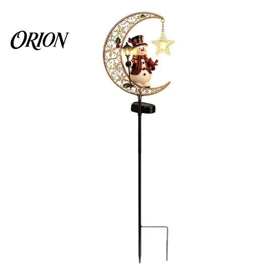Solar Stake Lights for Walkways Christmas Crescent Light, Moon Snowman Garden Waterproof Holiday Yard Lawn Decorations LED Pathway Lamp Outdoor Patio