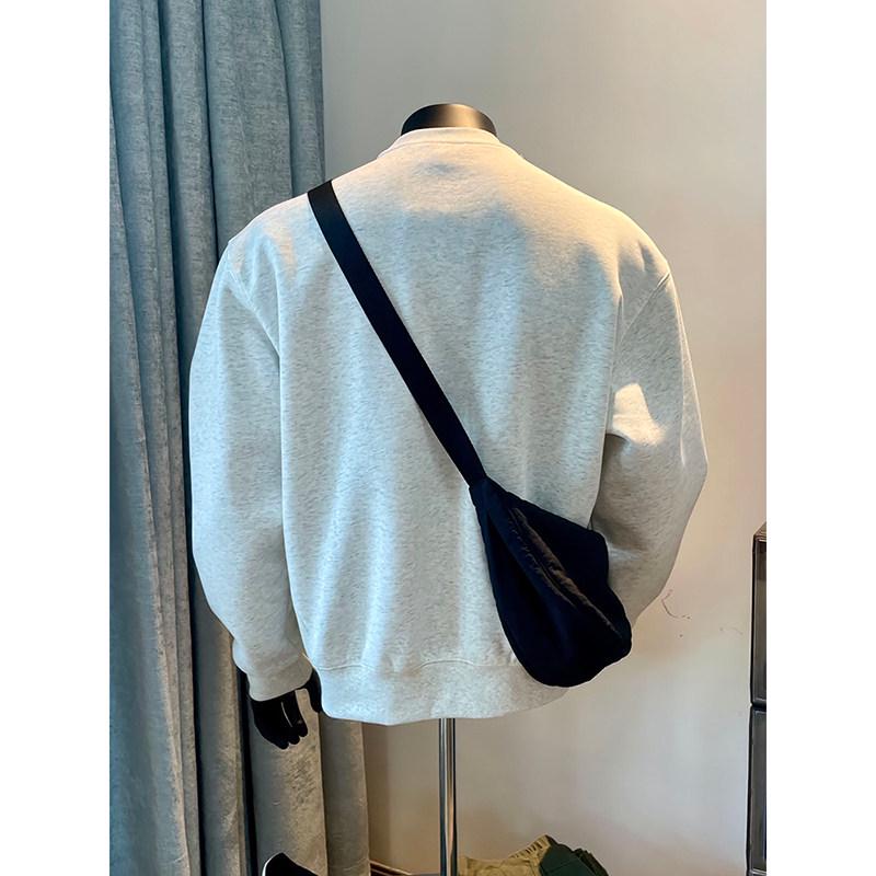 320g Heavyweight Men's Drop Shoulder Cotton Hoodie - Thick Long Sleeve Base Layer for Autumn/Winter