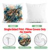 1,4 Pcs Color Ocean Theme Single-Sided Printed Pillowcase Cushion Cover,Suitable For Living Room,Bedroom,Car Decoration