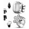 6 In 1 Rechargeable Electric Shaver 6 Floating Heads Bald Grooming Kit Shaver for Men Waterproof Wet Dry Beard Trimmer