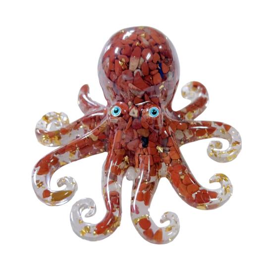 Falsk Krystall Epoksy Blekksprut Ornament Helbredende Naturstein Epoksy Blekksprut