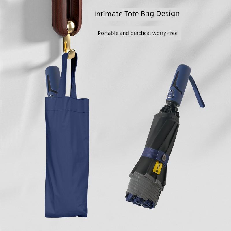 Fully Automatic Reverse Umbrella for Cars, Dual-Use for Sun and Rain, One-Touch Full Retraction, Sun Protection, Foldable with Reflective Strips