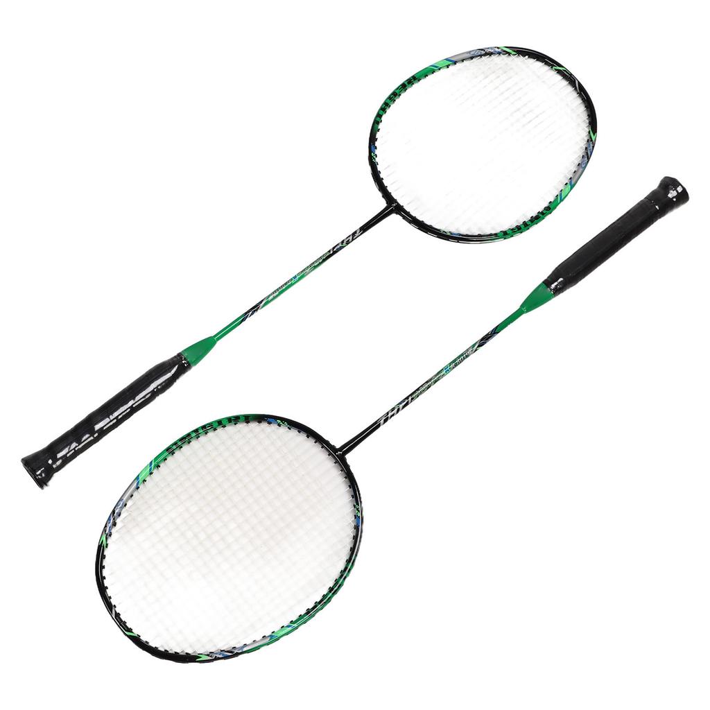 2 Racchette da Badminton in Fibra di Carbonio Ultraleggere per Adulti per Allenamento Competizione Ricreazione Verde