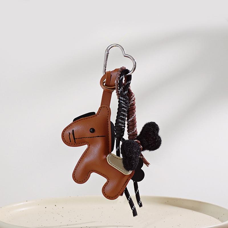 Chaveiro de Couro PU Chips de Pônei Corda Trançada Mochila Pingente de Laço de Pelúcia Para Celular Bolsa Acessórios de Pendurar Decoração DIY