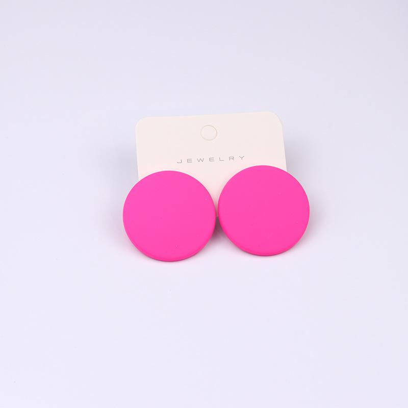 Pinkdudu Candy Color Round Acrylic Stud Earrings Color Sprayed Earrings Cute Simple Casual Earrings PD2232