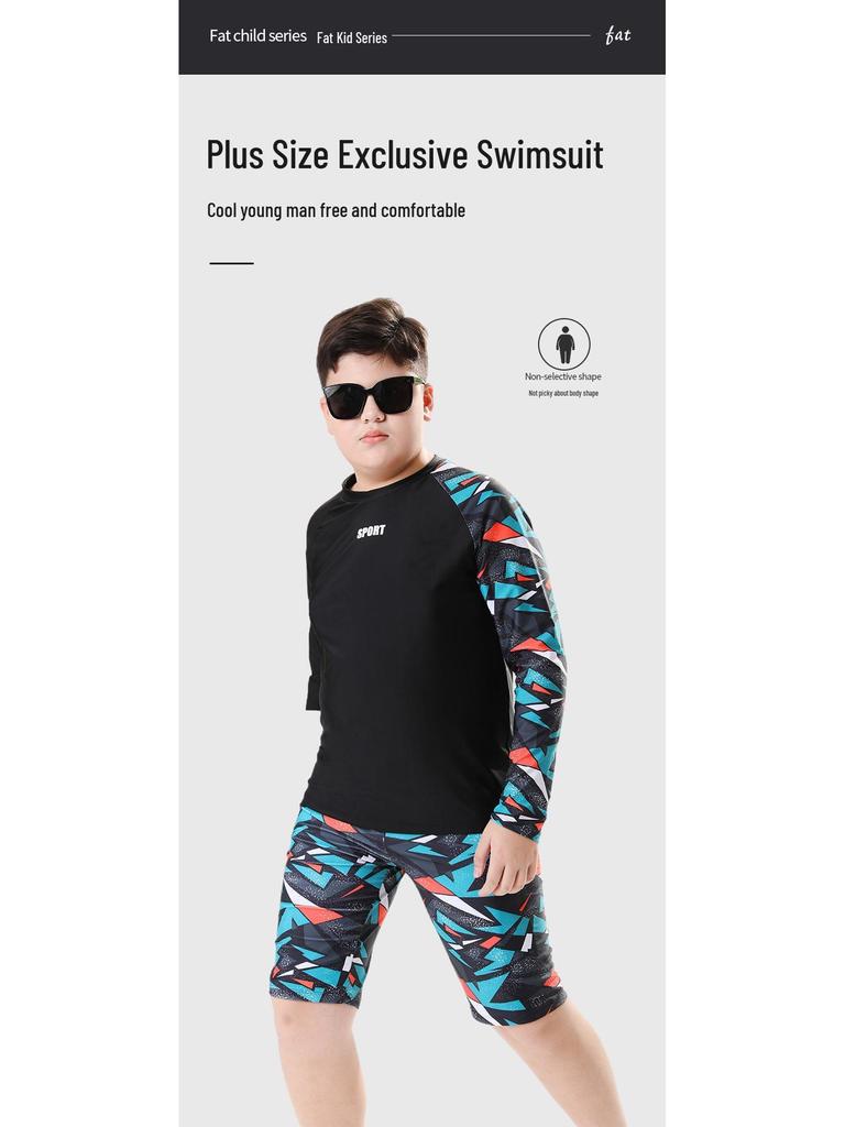 Kids' Long Sleeve Sun-Protective Swimsuit: Quick-Dry, Chlorine-Resistant UPF50+ Two-Piece Set