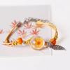 Four-Leaf Clover Dried Flower Ceramic Bracelet - Original Feminine Braided Design